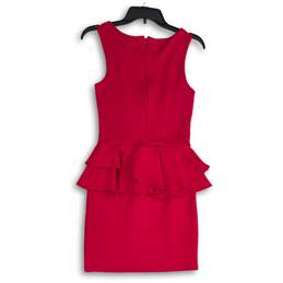 NWT Arden B Womens Pink Sleeveless Back Zip Peplum Sheath Dress Size Small alternative image