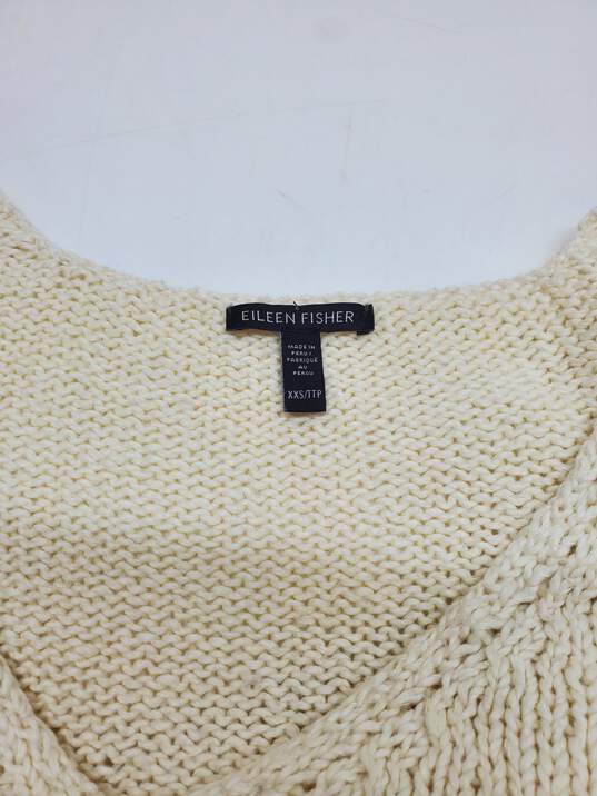 Eileen Fisher Long Sleeve Cropped V-Neck Sweater Women's Size XXS image number 3