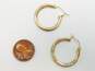 10K Yellow Gold Etched Hoop Earrings 1.7g image number 5