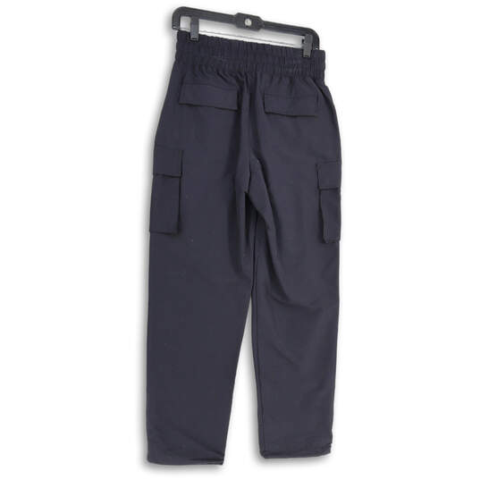 NWT Womens Black Drawstring Slash Pocket Pull-On Cargo Pants Size Small image number 2