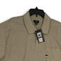 NWT Mens Brown Geometric Spread Collar Short Sleeve Polo Shirt Size XXL image number 3