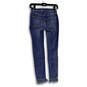 Womens Blue Denim Medium Wash Distressed Raw Hem Skinny Leg Jeans Size 24 image number 2