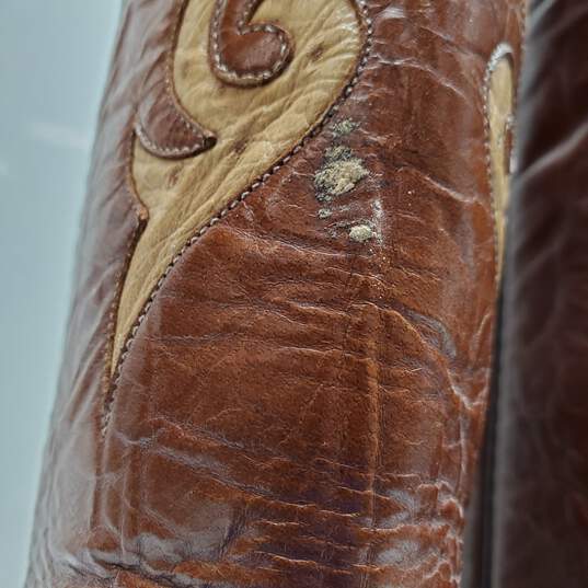 WOMEN'S LUCCHESE DISTRESSED OSTRICH LEATHER WESTERN BOOTS SZ 8 image number 5