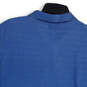 Womens Blue Striped Short Sleeve Spread Collar Golf Polo Shirt Size Medium image number 4