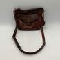 Harbour Womens Brown Leather Adjustable Strap Outer Pocket Zipper Crossbody Bag image number 1