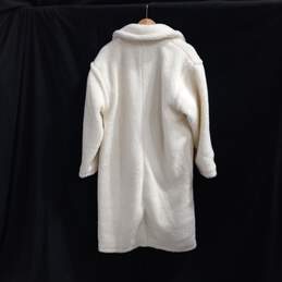 Fabletics Women's White Teddy Fleece Long Coat Size M NWT alternative image