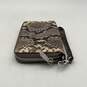 Michael Kors Womens Brown Snakeskin Print Zipper Clutch Zip-Around Wallet image number 4