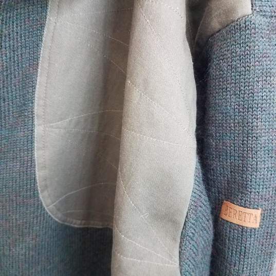 Men's insulated dark green knit fleece zip jacket 3XL image number 5