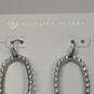 Designer Kendra Scott Silver-Tone CZ Fish Hook Dangle Earrings W/ Dust Bag image number 4