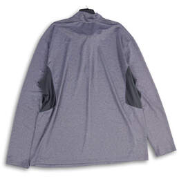 Mens Gray Mock Neck 1/4 Zip Long Sleeve Pullover Activewear T-Shirt Sz 2XL alternative image