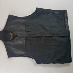 Spekter Men Black Leather Vest 2X