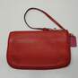 Coach New York Red Pebbled Leather Wristlet Pouch image number 2