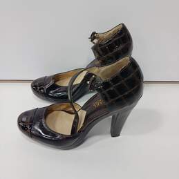Michael Kors Women's Leather Alligator Print Ankle Strap Heels Size 6.5M