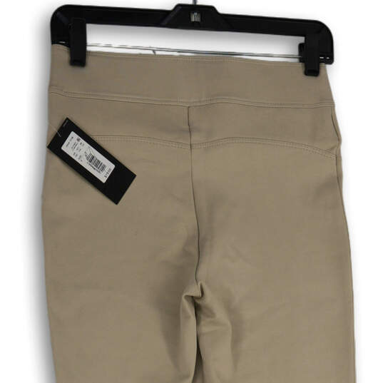 NWT Womens Beige Flat Front Elastic Waist Pull-On Ankle Pants Size Small image number 4