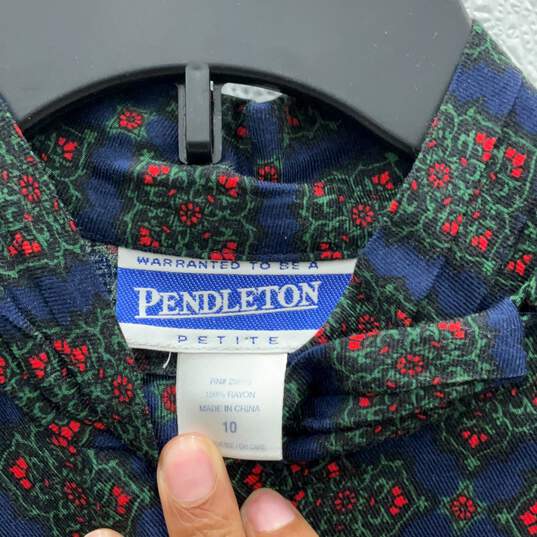 Pendleton Womens Multicolor Long Sleeve Shirt And Skirt Set Size 10 Petites image number 6