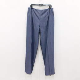 Women's Size 14W Blue Pinstripe Wool-blend Pants