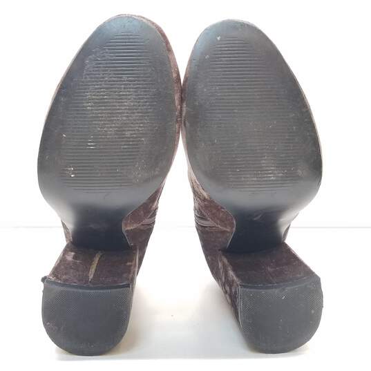 Steve Madden Gaze Brown Crushed Velvet Block Ankle Boots Women's Size 6.5M image number 5