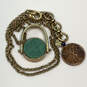 Designer Lucky Brand Gold-Tone Linked Chain Lobster Clasp Pendant Necklace image number 3
