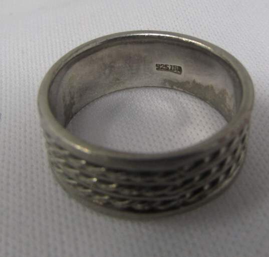 Sterling Silver Braided Mens Size 10 Ring image number 3