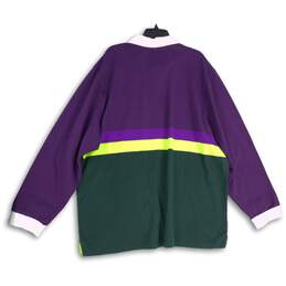 NWT Lifted Research Group Mens Purple Green Long Sleeve Polo Shirt Size 4XL alternative image