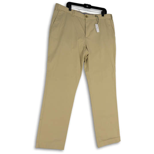 NWT Mens Tan Flat Front Pockets Regular Fit Straight  Leg Chino Pants Size 40 image number 1