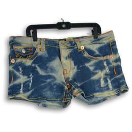 NWT Womens Blue Distressed 5-Pocket Design Hot Pants Shorts Size 36