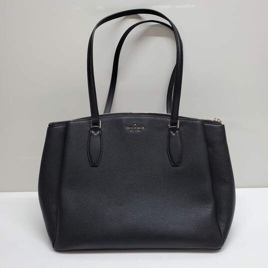 Kate Spade New York Black Tumbled Leather Tote/ Shoulder Bag image number 1