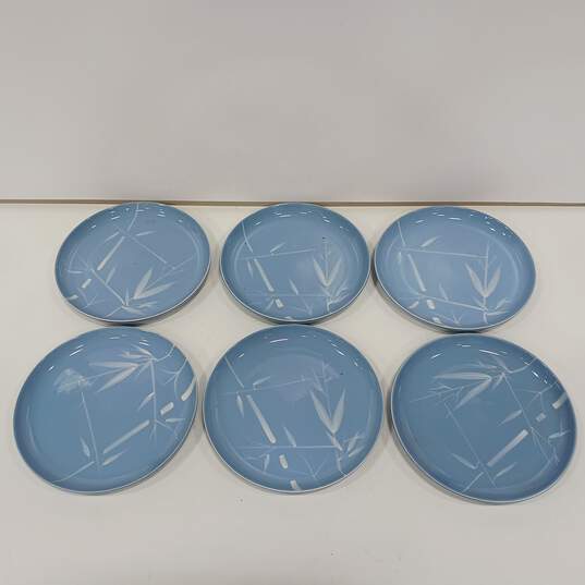 Set of 6 Winfield Blue Bamboo 10.25" Dinner Plates image number 2