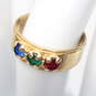 14K Yellow Gold Three Stone Spinel Birthstone Ring Band Size 6.75 - 3.4g image number 1