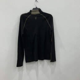 NWT Womens Black Long Sleeve Quarter Zip Regular Fit Pullover T-Shirt Sz XL alternative image