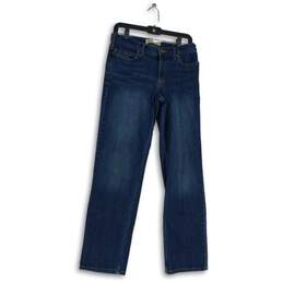Womens Blue Medium Wash Pockets Original Denim Straight Leg Jeans Size 6R