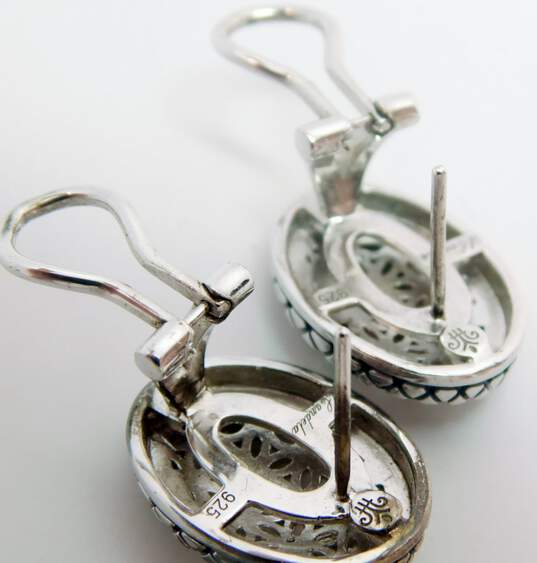 Andrea Candela Sterling Silver Oval Filigree Omega Pierced Earrings 8.9g image number 2