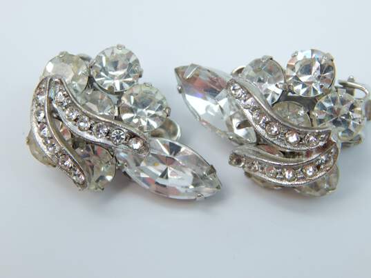 VNTG Weiss Lisner & Fashion Icy & Silver Tone Clip-On Earrings & Necklace 46.2g image number 5