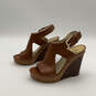 NIB Womens Josephine Brown Leather Wedge Platform Heels Size 5.5 M image number 3