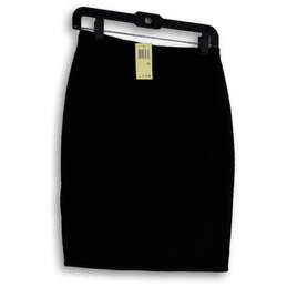 NWT Womens Black Elastic Waist Pull-On Straight & Pencil Skirt Size XS alternative image