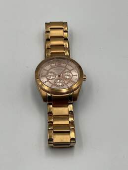 Womens Gold Tone Water Resistant Stainless Steel Analog Wristwatch 112g