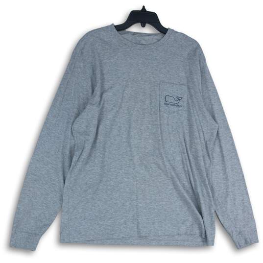 Vineyard Vines Mens Gray Space Dye Crew Neck Long Sleeve Pullover T-Shirt Size L image number 1