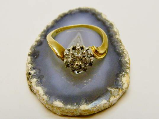 Vintage 14K Yellow Gold 0.21 CTTW Diamond Cluster Ring for Repair 3.2g image number 1