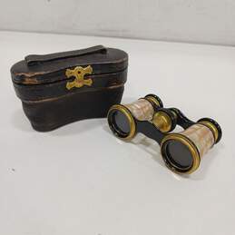 Vintage Lemaire Fabt Paris Binoculars w/ Leather Case
