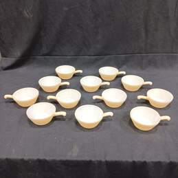 12pc Bundle of Vintage Fire King Peach Luster Beehive Grab it Chili Soup Bowls