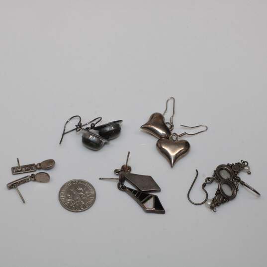 Assortment of 5 Pairs of Sterling Silver Earrings-18.9g image number 7