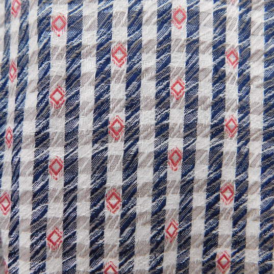 Valentino Red White Blue Check Cotton Button Up image number 3