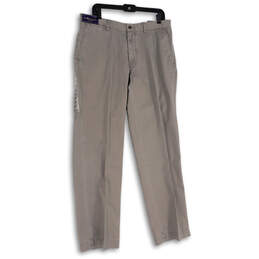NWT Mens Gray Classic Fit Slash Pocket Straight Leg Chino Pants Size 35x32