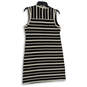 NWT Womens Blue White Striped Scoop Neck Knit Tank Dress Size L image number 2