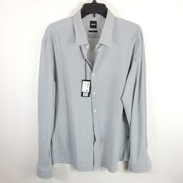 Hugo Boss Men Blue Printed Button Up Shirt XL NWT