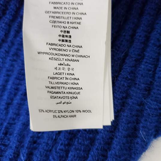 Michael Kors WM's Royal Blue Ribbed Alpaca Crewneck Sweater Size SM image number 3