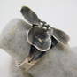Vintage Sterling Silver Dogwood Flower Adjustable Ring & Screw Back Earrings 6.1g image number 4
