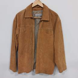 Men's Wilsons Leather Tan Suede Zip-Up Jacket Sz M