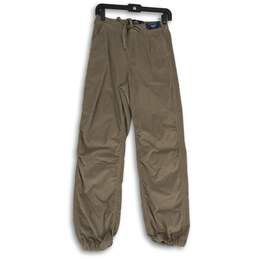 NWT Hollister Womens Brown Parachute Baggy Pull-On Jogger Pants Size XS