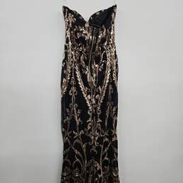 Black Gold Sequin Strapless Dress alternative image